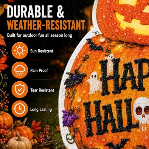 Halloween Decorations Outdoor Large Pumpkin Ghost Yard Signs with Stakes