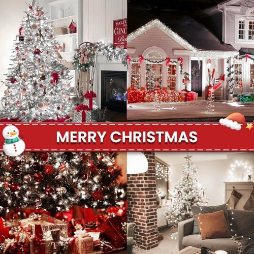 OZS Connectable 2-Pack 164Ft 400LED Christmas String Lights, Cool White