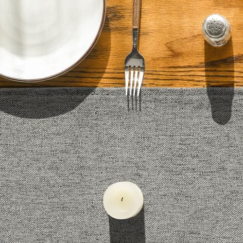 Artoid Mode Light Grey Table Runner, Seasonal Washable Kitchen Dining Table Decoration for Home Party Decor 13x120 Inch