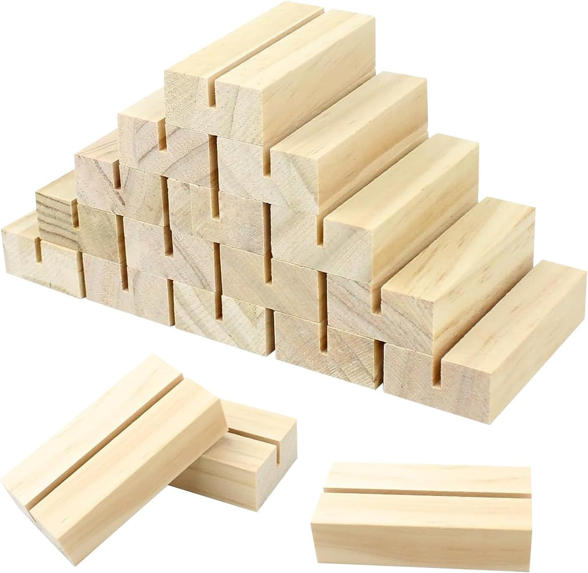 15 pcs Wood Table Number Holders,Wooden Place Card Holders