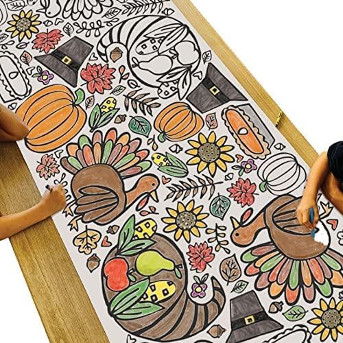 Tiny Expressions Thanksgiving Coloring Banner for Kids