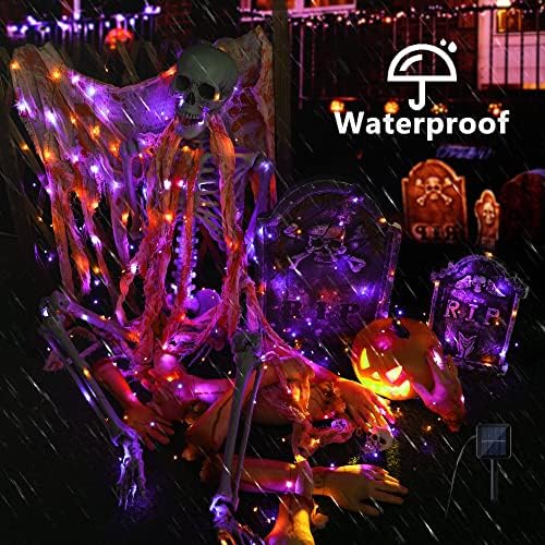 Brizled Orange & Purple Solar Halloween String Lights Outdoor Fairy Lights