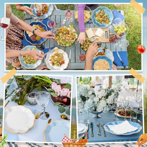 72 Pcs Blue Paper Plates 9 Inch Disposable