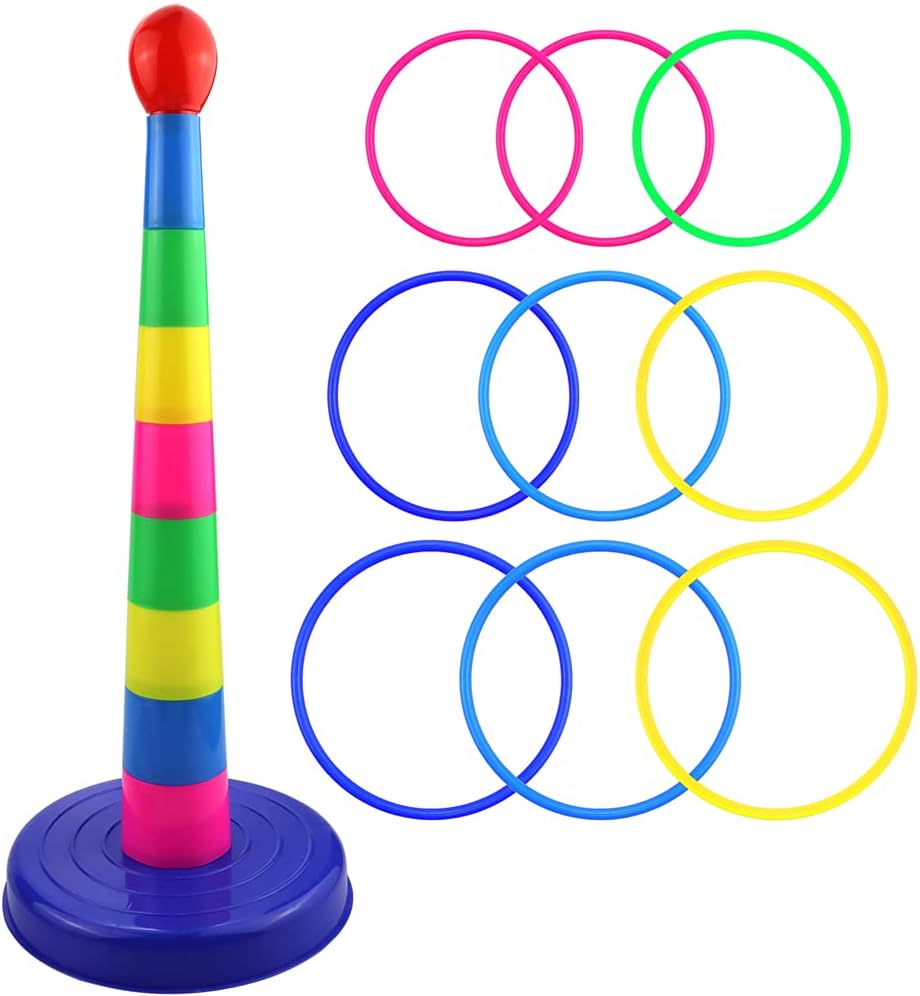 Toss Game Set Soft Plastic Ring Toss for Kids Birthday Indoor Outdoor
