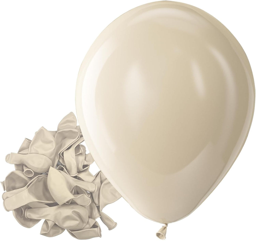 Bezente White Sand Latex Matte Party Balloons 150 Pack 5 inch Small