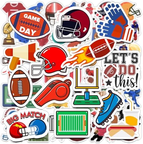Football Stickers, 100PCS Waterproof Sports Stickers,Sports Party Favors