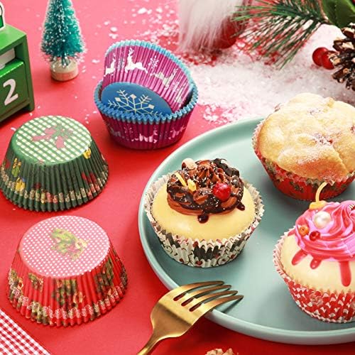 600 Count Christmas Cupcake Liners Muffin Paper Cups, Classic Series