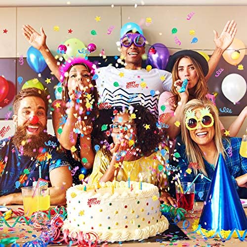 WILLBOND 4000 Pieces Happy Birthday Confetti Metallic Foil Glitter