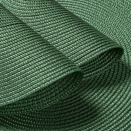 FunWheat Round Braided Placemats Set of 4 Table Mats for Dining Tables Woven Washable Non-Slip Place mats 15inch (Green, 4pcs)
