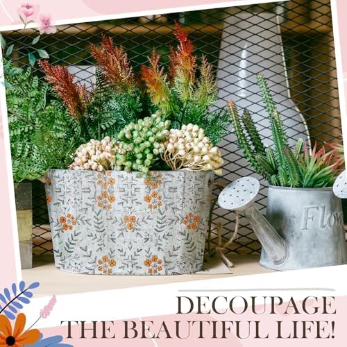 Crtiin 20 Pack Decoupage Napkins Floral Cocktail Decorative Paper Napkins