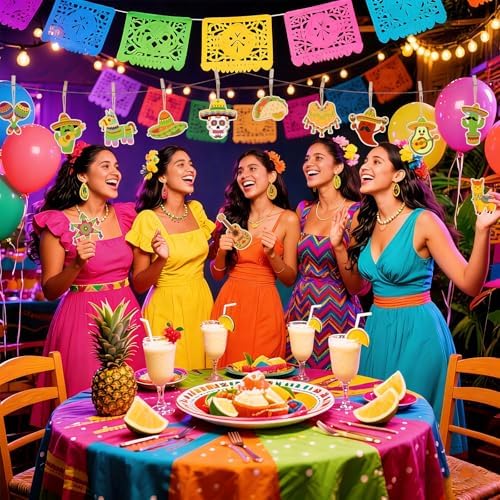 36PCS Wooden Cinco De Mayo Crafts Decorations Mexico Crafts for Kids Fiesta Party Ornaments to Paint, 12 Styles DIY Blank Unfinished Cutouts for Tree Hanging Mexican Theme Carnival Taco Birthday Party