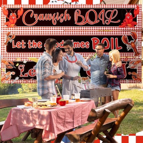 Remagr 3 Pcs Crawfish Banner Crawfish Boil Party Decorations