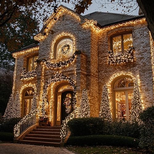 TW SHINE Christmas Lights, 20FT 100 Count Incandescent Mini Christmas Tree Light, Waterproof Xmas String Lights for Outdoor Indoor Home Party Yard Decorations, Gold