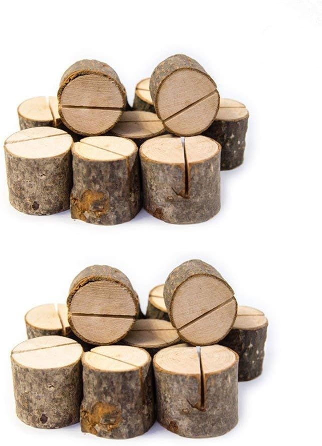 Rustic Wood Table Numbers Holder Wood Place Card Holder Party Wedding Table Name Card Holder Memo Note Card (20pcs)