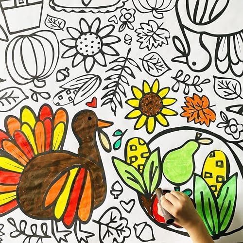 Tiny Expressions Thanksgiving Coloring Banner for Kids