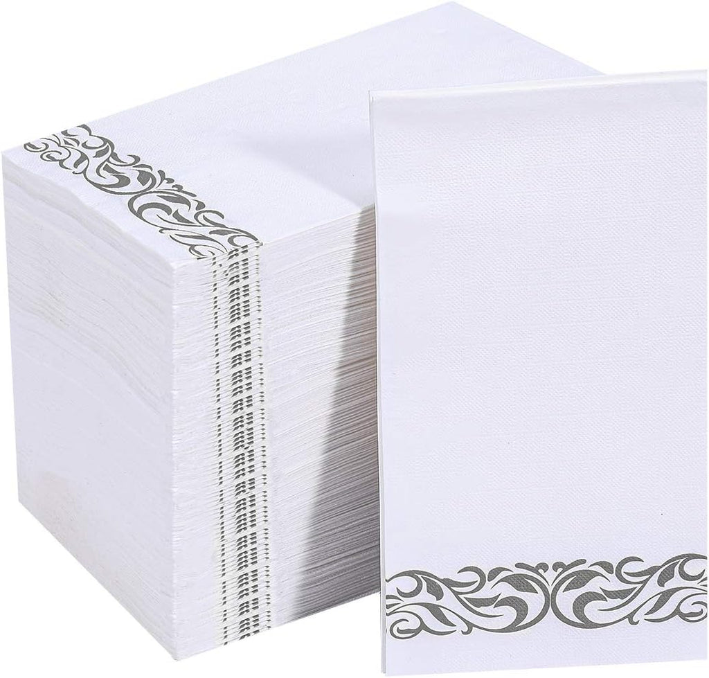 Vplus 200 Pack Paper Napkins, Soft Dinner Napkins, 3 Ply, Silver