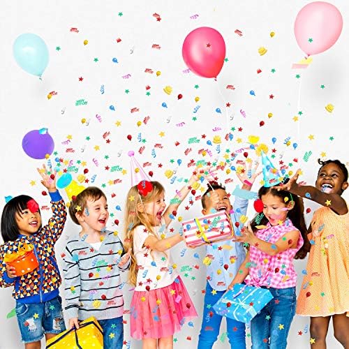 WILLBOND 3000 Pieces Birthday Confetti Metallic Foil Balloon Cake Star