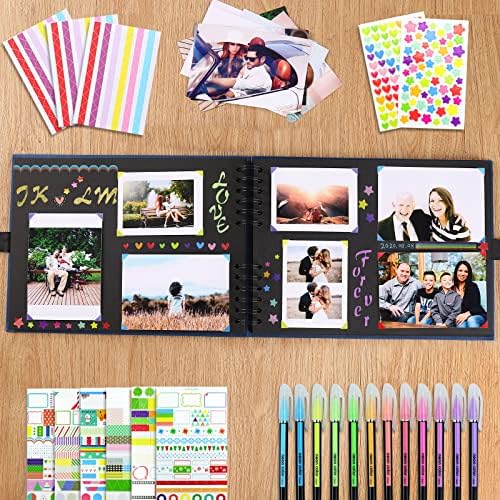 Vienrose Scrapbook Album 80 Pages 11x8 Inch Black