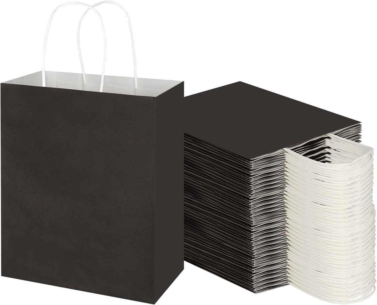 Epoesch 30 Pack Black Small Gift Bags with Handles and 30 Tissue Papers
