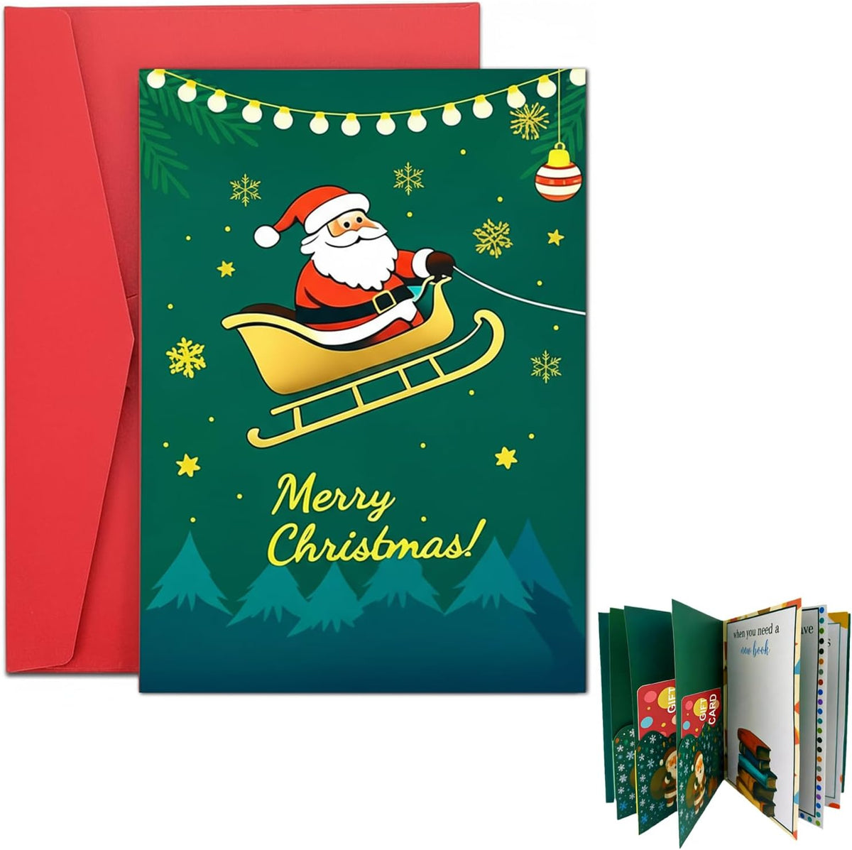 Christmas Gift Card Book for Adults,Card Gift Book with Envelopes Gifts