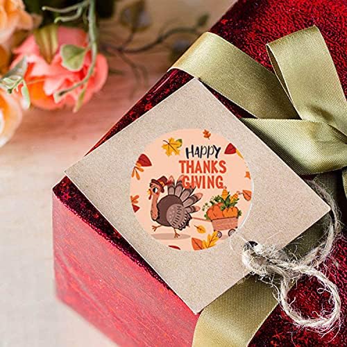 500 Pcs Thanksgiving Stickers, 1 Inch 8 Designs Happy Turkey Theme Stickers for Party Favors, Gift Decoration