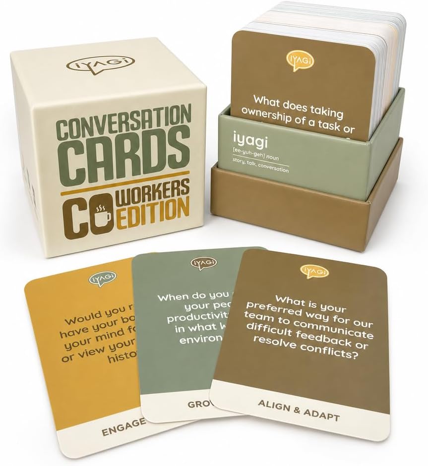 Conversation Cards for Coworkers & Managers - Build Trust & Improve Performance by Asking the Right Questions - Team Building Games for Work, 1:1 Meetings, Retros | Say This Not That Cards for Leaders