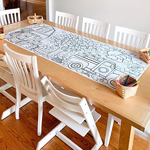Tiny Expressions Fall-Themed Giant Coloring Tablecloth for Kids