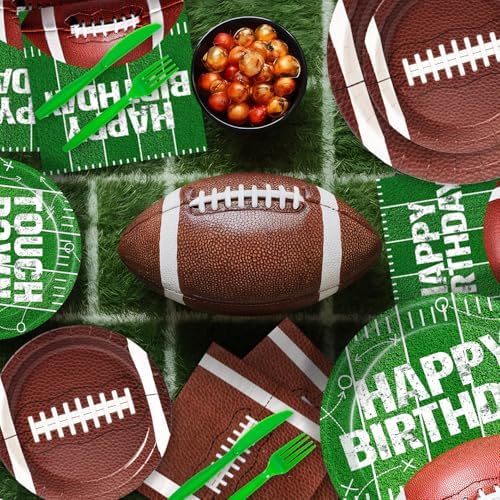 215Pcs Football Birthday Party Decoration–Football Party Supplies for 24