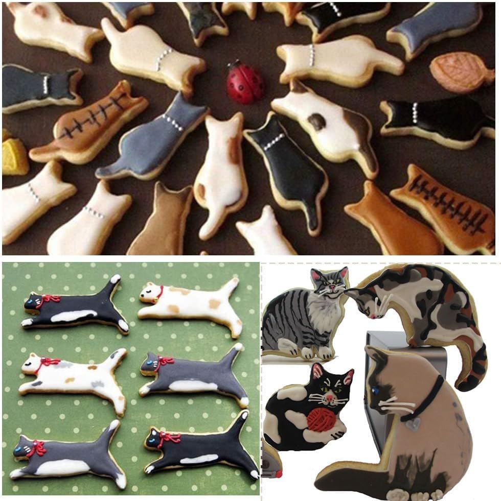 MrCookie Cat Shaped Cookie Cutters Set,Stainless Steel.
