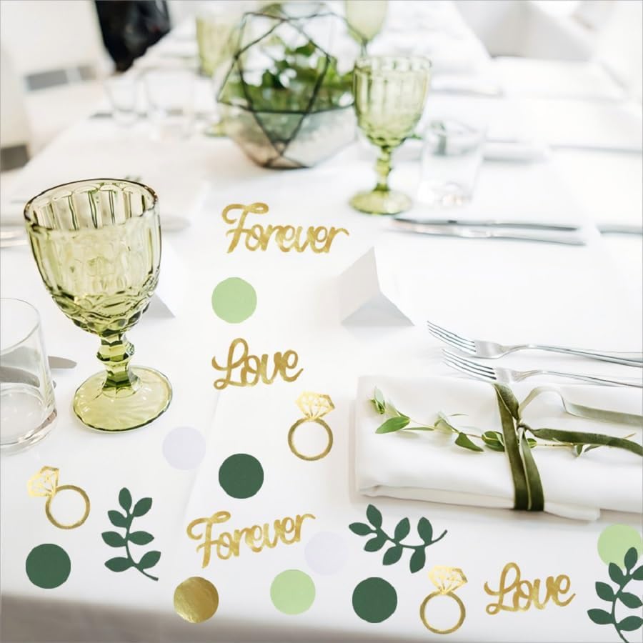 180PCS Greenery Wedding Table Confetti Decorations