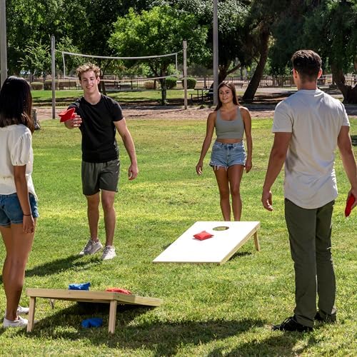 JOYIN 16 Cornhole Bean Bags for Tossing (4.7” x 4.7”), Durable Nylon All-Weather Game, Includes 15 Bean Bags and a Carry Bag, Cornhole Game Set, Party Supplies for Kids & Adults