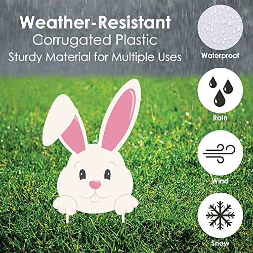 Big Dot of Happiness Hippity Hoppity - Easter Bunny & Egg Yard Decorations - Outdoor Easter Lawn Decorations - 10 Piece