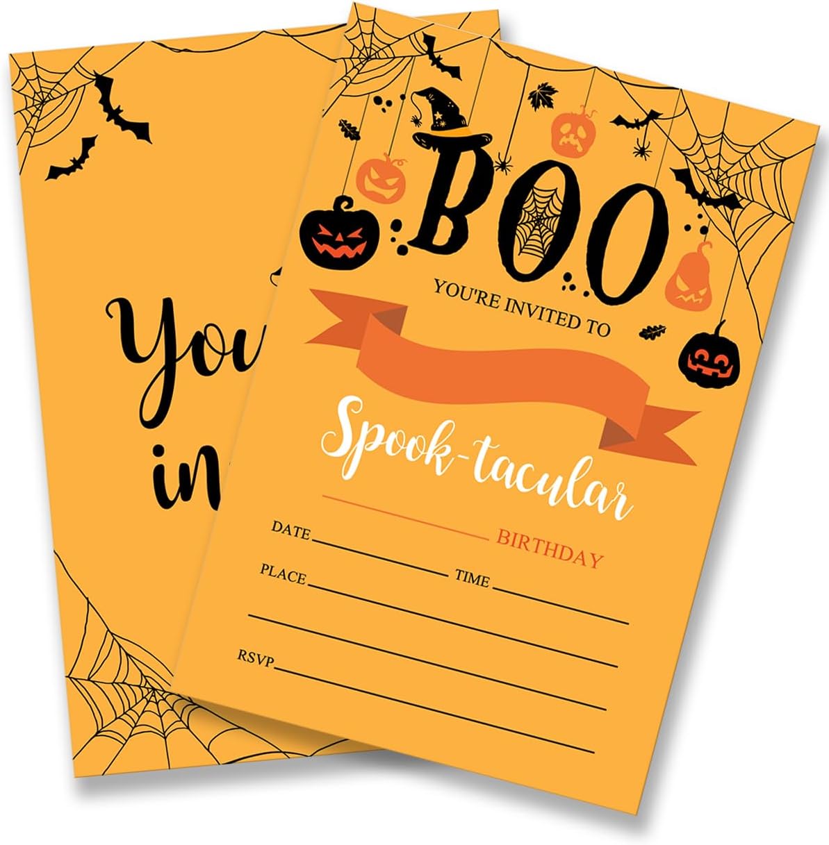 Dumyum 20 Halloween Birthday Invitations with Envelopes