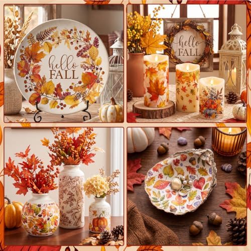 Gueevin 45 Pack Fall Decoupage Napkins 15 Styles for DIY Project