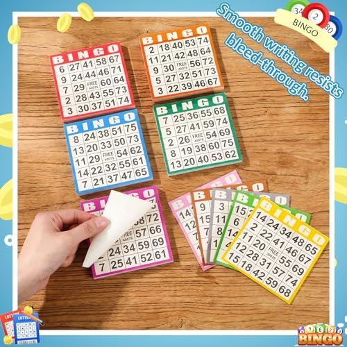 Harloon 1000 Sheets Disposable Bingo Game Cards, Multicolor