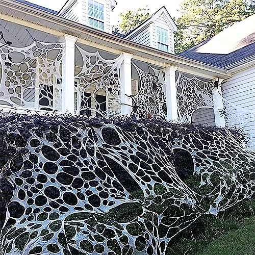 JOYSELLER 2PACK Flexible Spider Web Halloween Decorations Outdoor