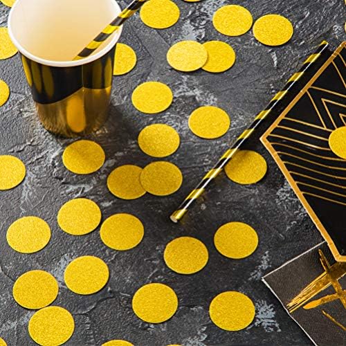 MOWO Glitter Confetti Circles, Glitter Gold, 1.2'', 200pc