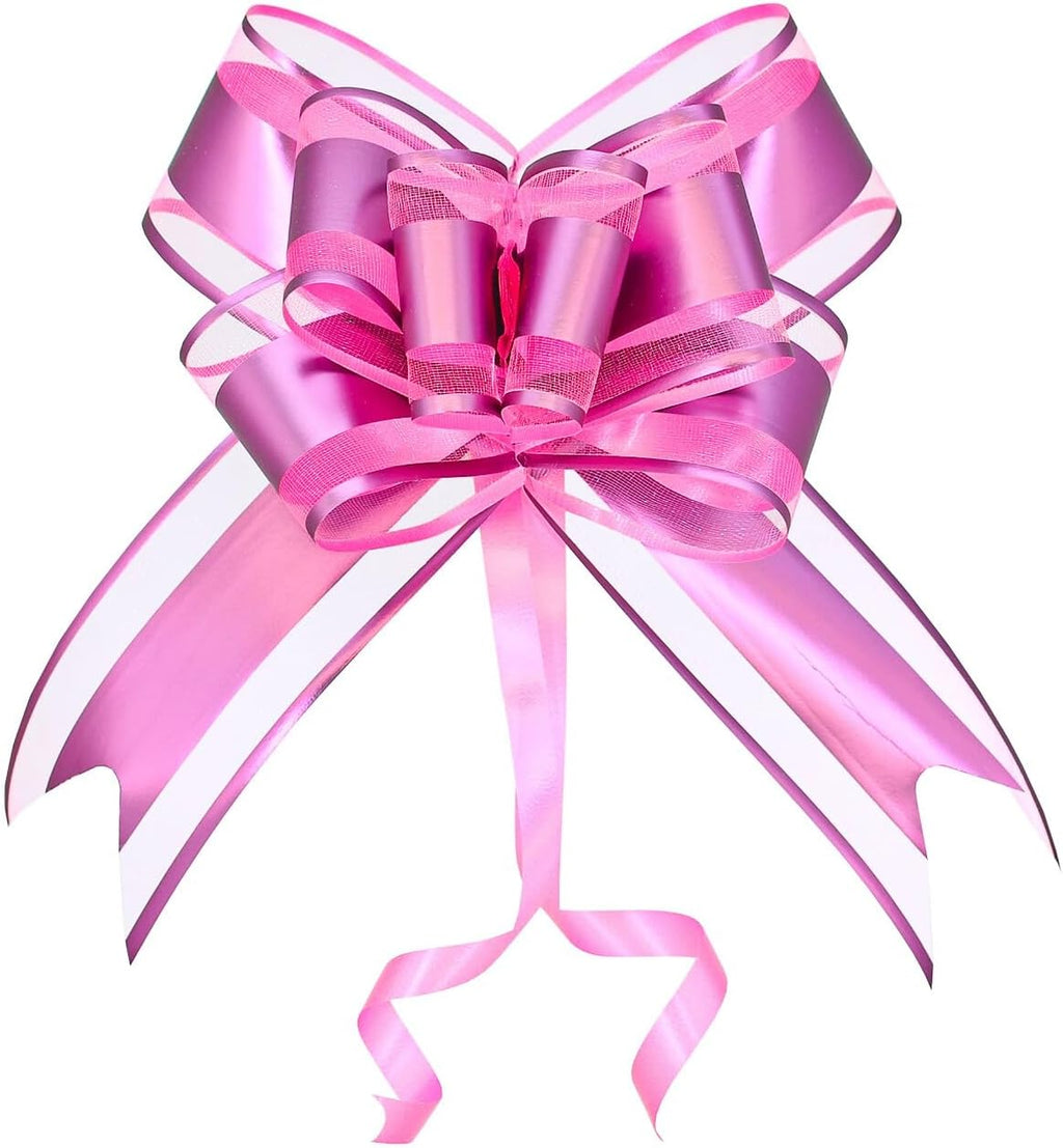 WEWILUCK 15PCS Hot Pink Bows for Gift Wrapping, Gift Bows for Presents