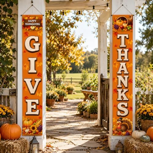 Thanksgiving Decorations - Thanksgiving Porch Banner for Fall Outdoor Decor