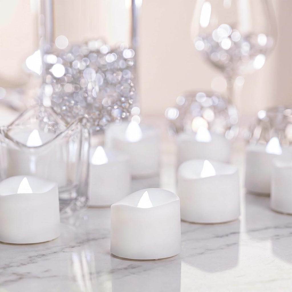 Homemory 50-Pack Flameless Tea Lights Candles Battery Operated, 200+ Hours