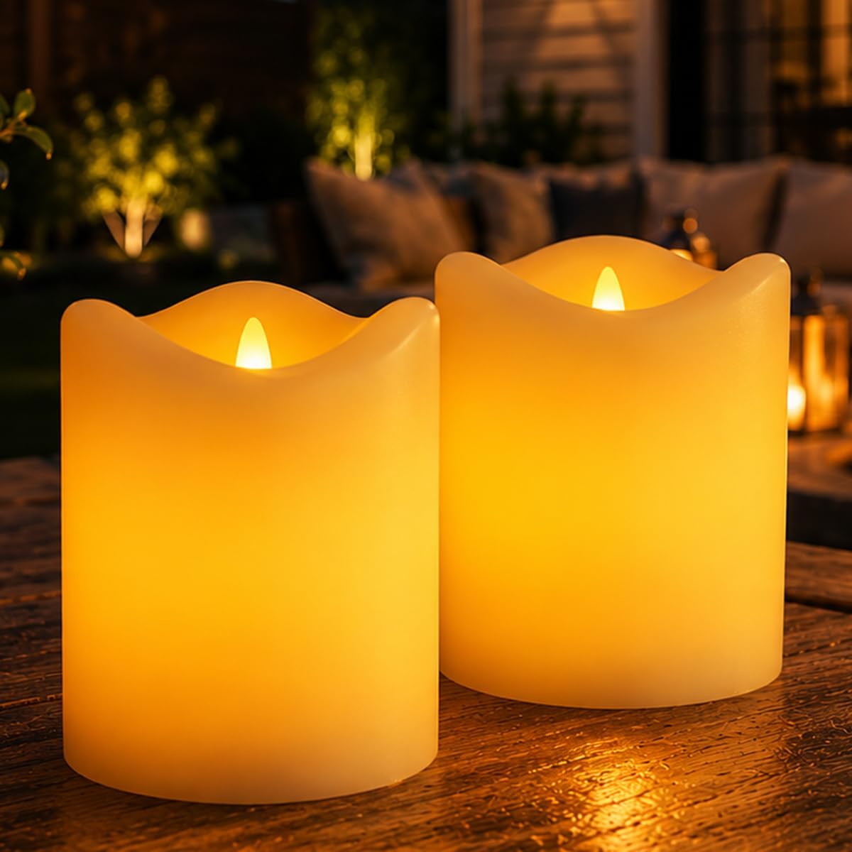 Nimiko Flameless Candles with Remote, Battery Operated Flickering Flameless Candles, LED Candles with Timer 2/4/6/8H, Realistic Drop Wax flameless Candle Set of 9 (D3 x H 3" 4" 5" 6" 7") (Ivory)