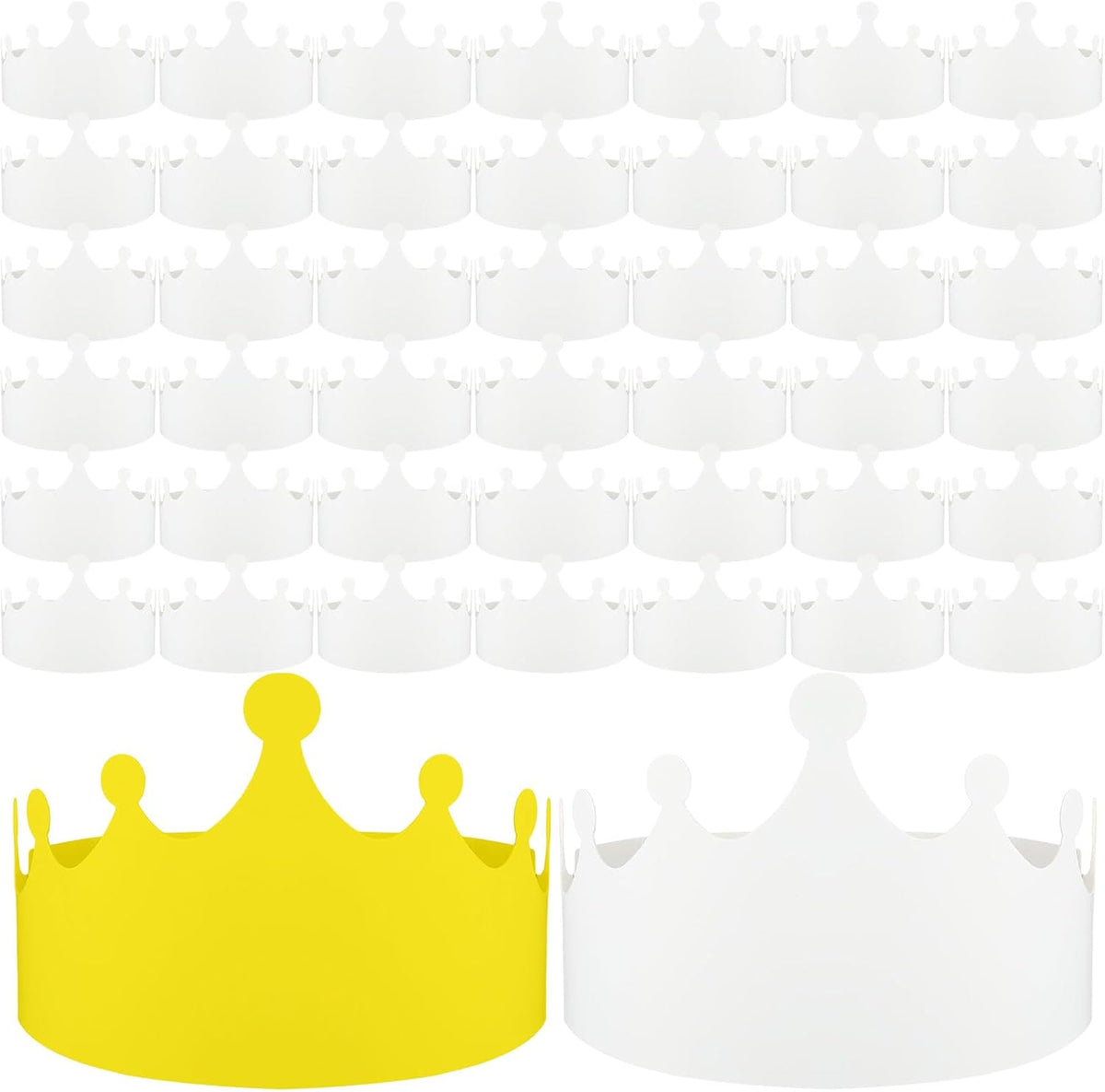 Jetec 50 Pcs White Paper Birthday Crown for Kid DIY Classroom, Cute