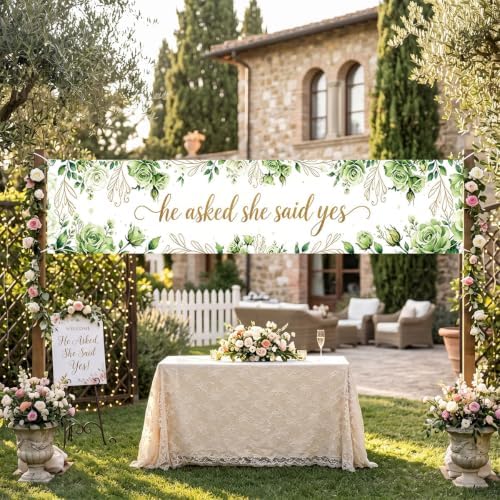 She Said Yes Banner Engagement Decorations For Engagement Wedding Party
