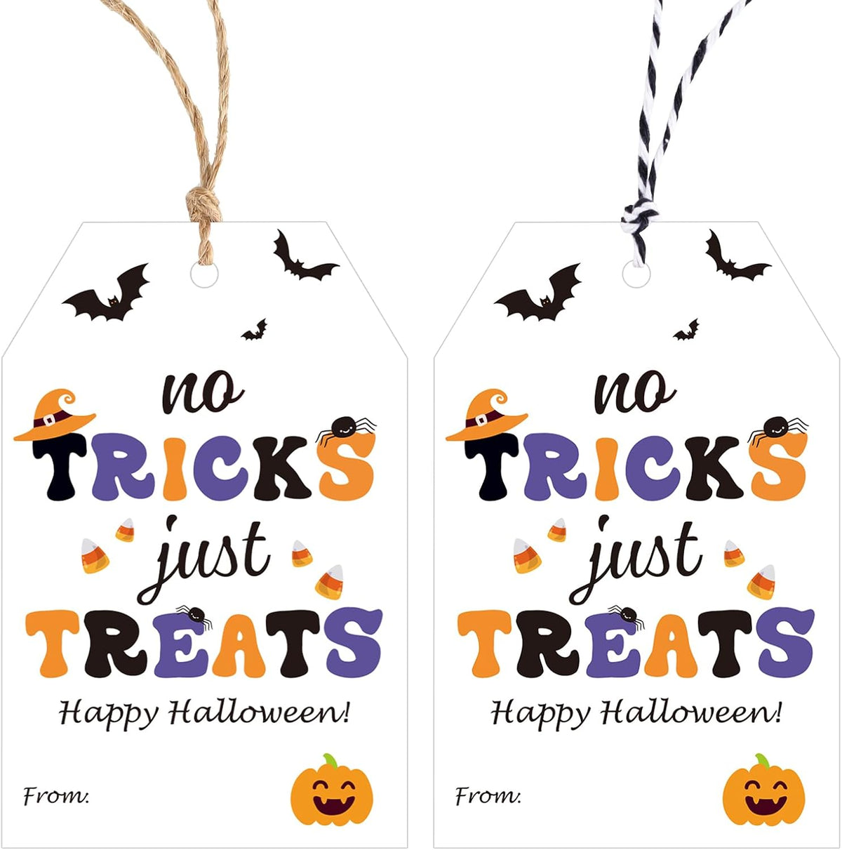 Alynta Halloween Tags with String 50Pcs Happy Halloween Paper Gift Tags