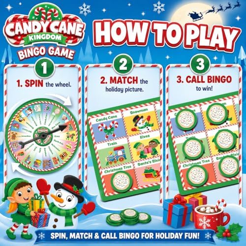 Masterpieces Family Games - Candy Cane Kingdom Christmas Bingo Game