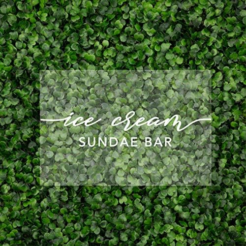 Andaz Press Ice Cream Sundae Bar Acrylic Sign, 7.5 x 11 Inch, Stand Included, Signage, Wedding, Bridal Shower, Bachelorette, Engagement, Birthday, Baby Shower, Graduation, Events, Backdrop
