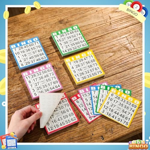Harloon 2000 Sheets Disposable Bingo Game Cards, Bright Color