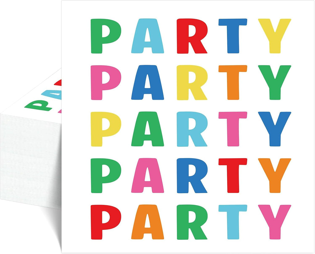 Natnarr 100 Pcs Party Napkins, 5" Rainbow Napkins for Birthday