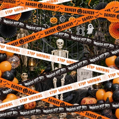 SWRT 3 Pack Halloween Decorations Caution Tape, 3 in x 30 Ft (Total 90 Ft)
