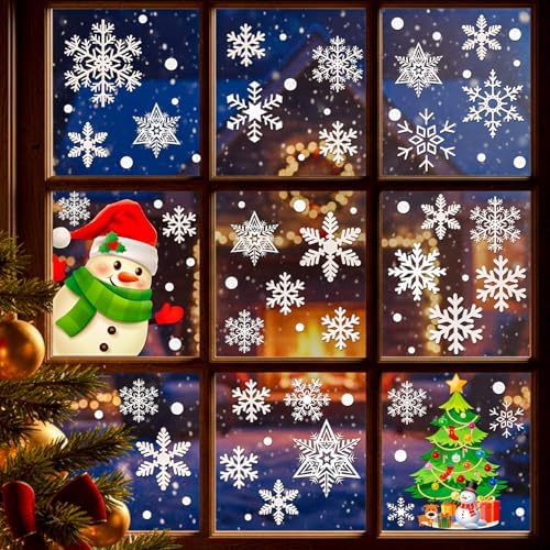Snowflakes Window Clings, 449PCS Christmas Winter Decorations Stickers